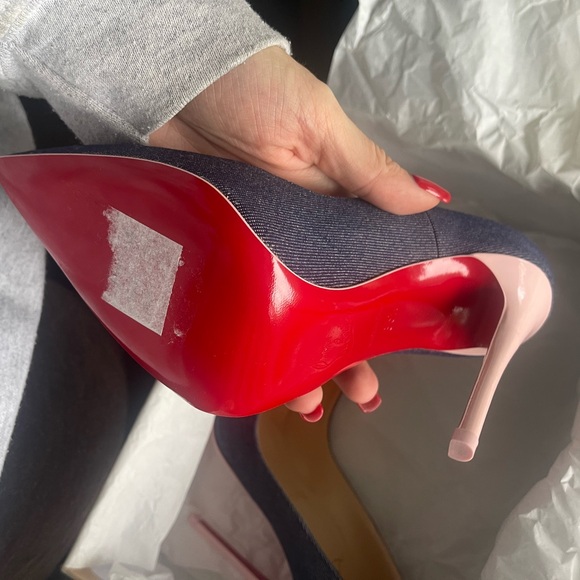 Unworn Christian Louboutin denim & pink So Kate heels, size 35.5. SO cute! - Picture 11 of 12